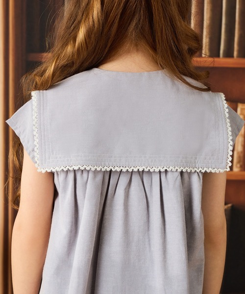 combimini（コンビミニ）の「半袖セーラー襟ブラウス（シャツ/ブラウス・キッズ・グレー・110/120/130/140）」の10枚目の写真