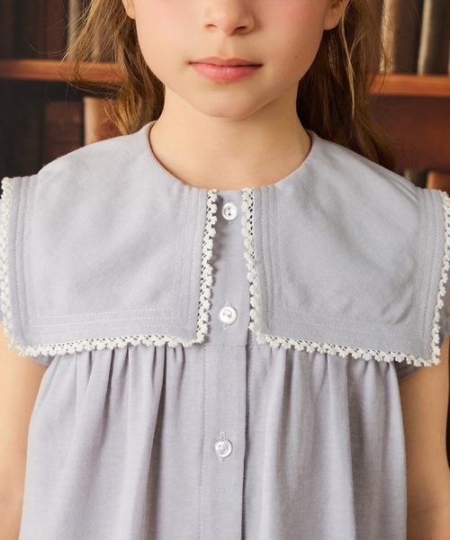 combimini（コンビミニ）の「半袖セーラー襟ブラウス（シャツ/ブラウス・キッズ・グレー・110/120/130/140）」の11枚目の写真