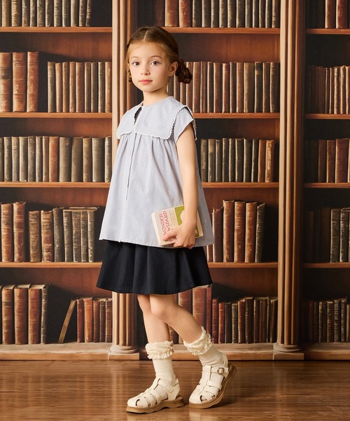 combimini（コンビミニ）の「半袖セーラー襟ブラウス（シャツ/ブラウス・キッズ・グレー・110/120/130/140）」の8枚目の写真