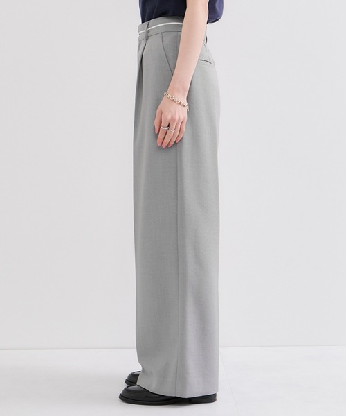 le cercle ADAM ET ROPE'（ルセルクルアダムエロペ）の「リネンライクストレートパンツ/S.Mサイズ展開/セットアップ対応（スラックス・レディース・グレー/チャコールグレー・M/S）」の10枚目の写真