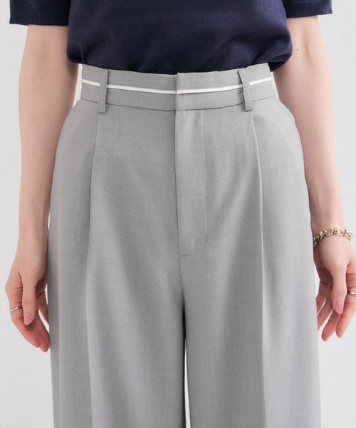 le cercle ADAM ET ROPE'（ルセルクルアダムエロペ）の「リネンライクストレートパンツ/S.Mサイズ展開/セットアップ対応（スラックス・レディース・グレー/チャコールグレー・M/S）」の12枚目の写真