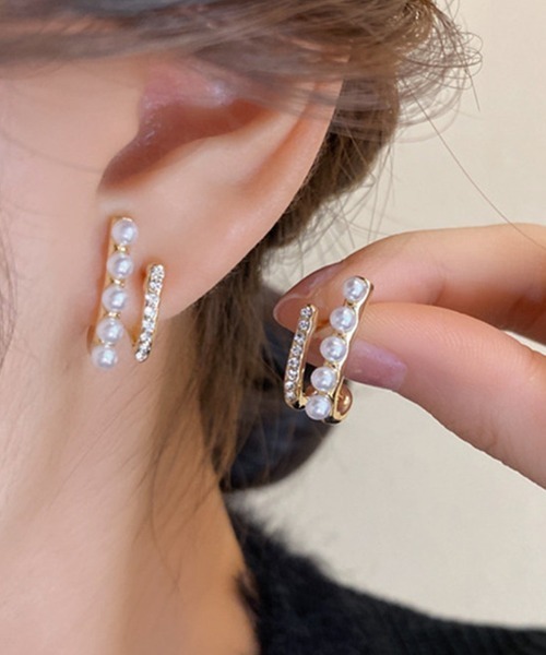 shoppinggo(ショッピングゴー)の「パールピアス 結婚式 おしゃれ オフィス イヤリング シンプル(ピアス(両耳用)・レディース・ホワイト・FREE)」の1枚目の写真