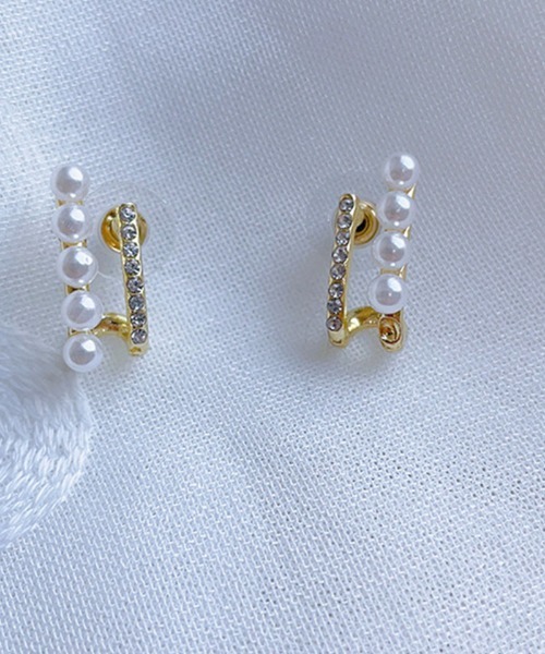 shoppinggo(ショッピングゴー)の「パールピアス 結婚式 おしゃれ オフィス イヤリング シンプル(ピアス(両耳用)・レディース・ホワイト・FREE)」の3枚目の写真