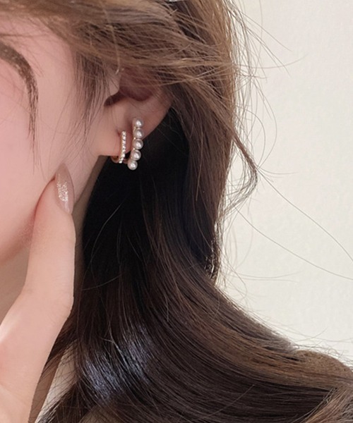 shoppinggo(ショッピングゴー)の「パールピアス 結婚式 おしゃれ オフィス イヤリング シンプル(ピアス(両耳用)・レディース・ホワイト・FREE)」の7枚目の写真