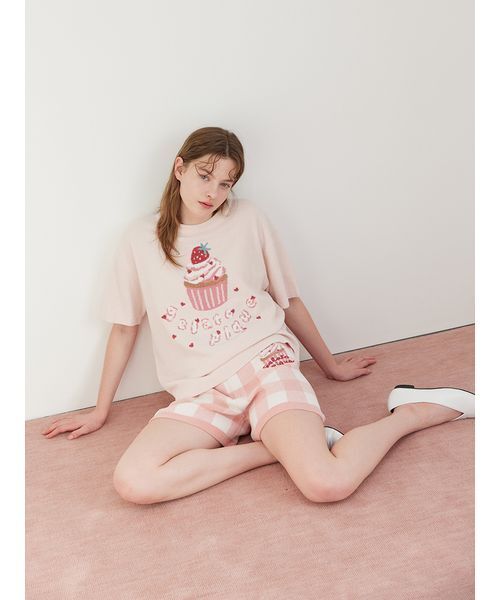 エアリーモコギンガムチェック柄ショートパンツ（ルームウェア