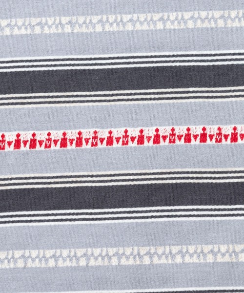 Universal Style Wear（ユニバーサルスタイルウェア）の「Universal Style Wear/ユニバーサルスタイルウェア　Ethnic border Tee（Tシャツ/カットソー・メンズ・グレー/パープル・LARGE/X-LARGE/MEDIUM）」の10枚目の写真