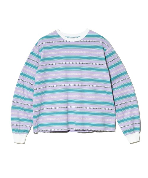 Universal Style Wear（ユニバーサルスタイルウェア）の「Universal Style Wear/ユニバーサルスタイルウェア　Ethnic border Tee（Tシャツ/カットソー・メンズ・グレー/パープル・LARGE/X-LARGE/MEDIUM）」の11枚目の写真