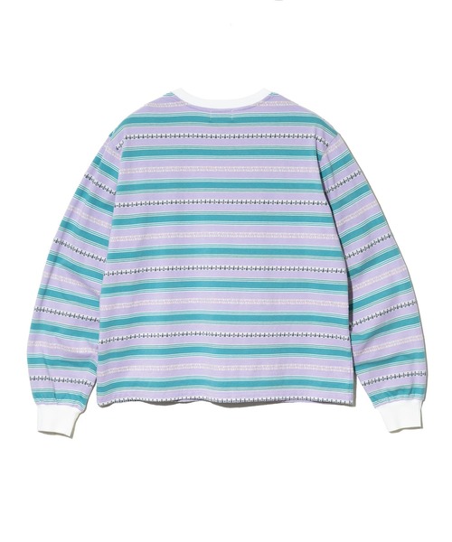 Universal Style Wear（ユニバーサルスタイルウェア）の「Universal Style Wear/ユニバーサルスタイルウェア　Ethnic border Tee（Tシャツ/カットソー・メンズ・グレー/パープル・LARGE/X-LARGE/MEDIUM）」の12枚目の写真