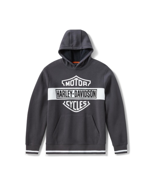 Harley-Davidson(ハーレーダビッドソン)の「H-D(R)エッセンシャル バー&シールド フーディー(Tシャツ/カットソー・メンズ・ブラック系その他・SMALL/X-LARGE/LARGE/MEDIUM)」の1枚目の写真