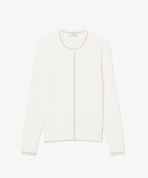 LACOSTE | 配色ライン入りケーブルニットカーディガン(カーディガン/ボレロ)