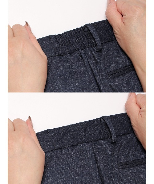 SUIT SQUARE(スーツスクエア)の「SMACTIVE テーパードパンツ ウォッシャブル ストレッチ TRジャージー 無地(スラックス・メンズ・ネイビー・4L/3L/LL/L/M/S/SS)」の12枚目の写真