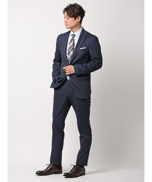 SUIT SQUARE(スーツスクエア)の「SMACTIVE テーパードパンツ ウォッシャブル ストレッチ TRジャージー 無地(スラックス・メンズ・ネイビー・4L/3L/LL/L/M/S/SS)」の3枚目の写真