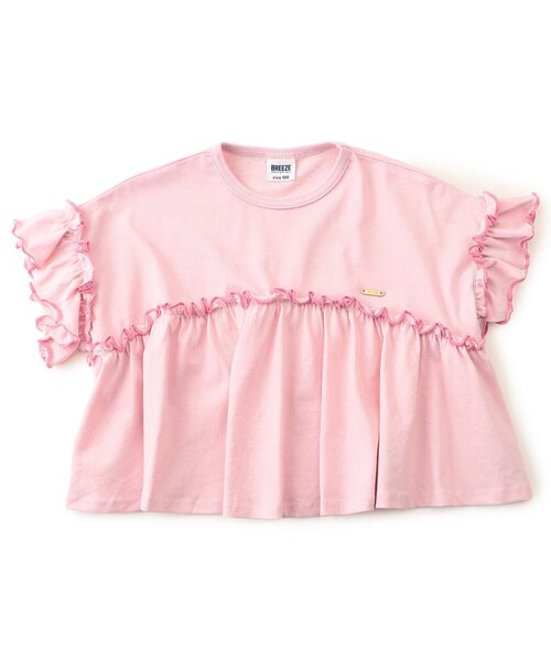 BREEZE(ブリーズ)の「【リンク】カラバリフリルTシャツ(Tシャツ/カットソー・キッズ・チャコール/レッド/ピンク/オフホワイト/グリーン・80/90/100/120/130/110/140)」の5枚目の写真