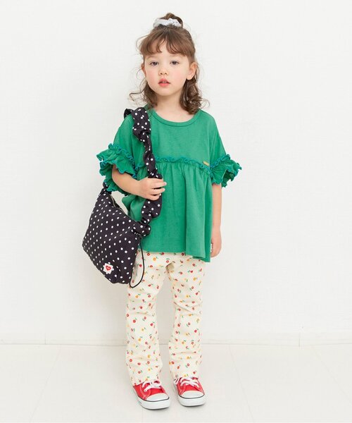 BREEZE(ブリーズ)の「【リンク】カラバリフリルTシャツ(Tシャツ/カットソー・キッズ・チャコール/レッド/ピンク/オフホワイト/グリーン・80/90/100/120/130/110/140)」の11枚目の写真