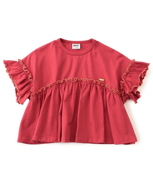 BREEZE(ブリーズ)の「【リンク】カラバリフリルTシャツ(Tシャツ/カットソー・キッズ・チャコール/レッド/ピンク/オフホワイト/グリーン・80/90/100/120/130/110/140)」の19枚目の写真