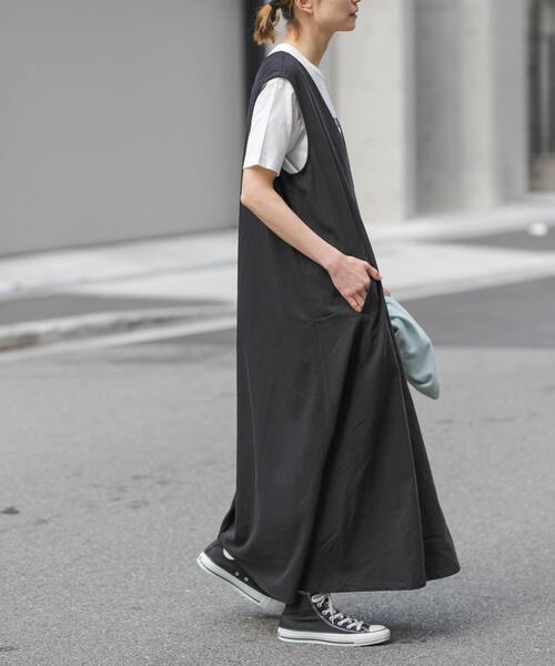 FORK&SPOON（フォークアンドスプーン）の「FORK&SPOON　フロントタックフレアワンピース（ワンピース・レディース・ベージュ/グリーン系その他/ブラック・2/1）」の5枚目の写真