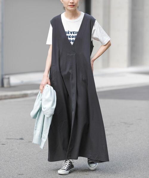 FORK&SPOON（フォークアンドスプーン）の「FORK&SPOON　フロントタックフレアワンピース（ワンピース・レディース・ベージュ/グリーン系その他/ブラック・2/1）」の7枚目の写真