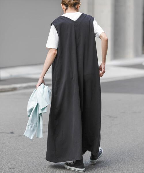 FORK&SPOON（フォークアンドスプーン）の「FORK&SPOON　フロントタックフレアワンピース（ワンピース・レディース・ベージュ/グリーン系その他/ブラック・2/1）」の9枚目の写真