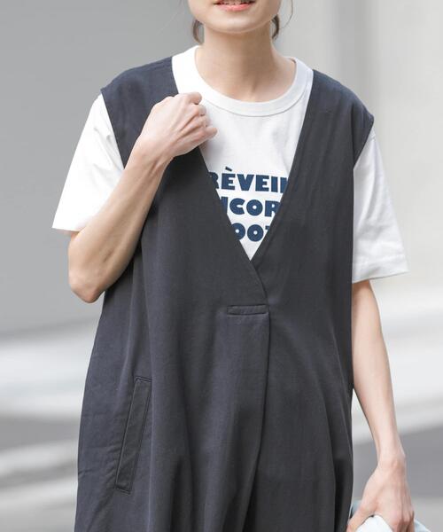 FORK&SPOON（フォークアンドスプーン）の「FORK&SPOON　フロントタックフレアワンピース（ワンピース・レディース・ベージュ/グリーン系その他/ブラック・2/1）」の10枚目の写真