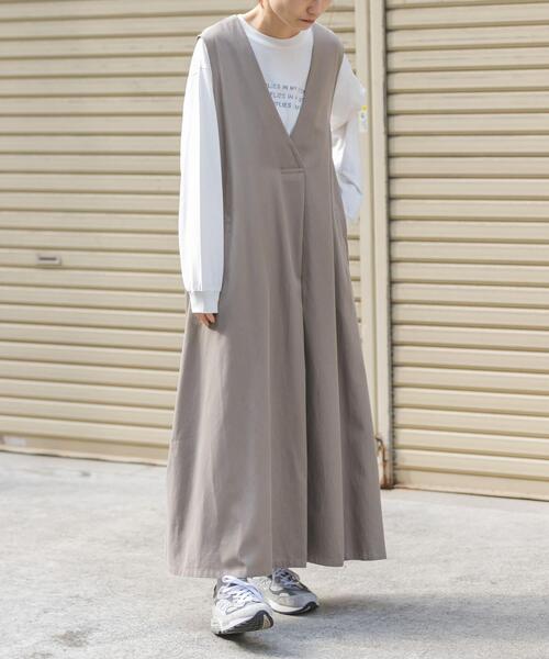 FORK&SPOON（フォークアンドスプーン）の「FORK&SPOON　フロントタックフレアワンピース（ワンピース・レディース・ベージュ/グリーン系その他/ブラック・2/1）」の14枚目の写真