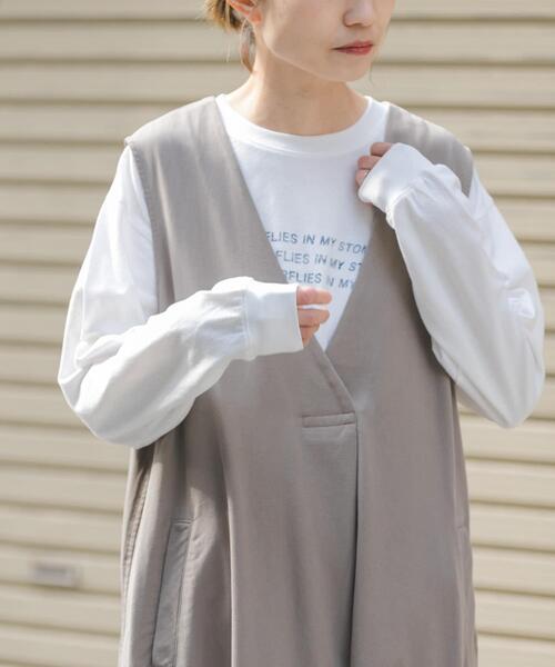 FORK&SPOON（フォークアンドスプーン）の「FORK&SPOON　フロントタックフレアワンピース（ワンピース・レディース・ベージュ/グリーン系その他/ブラック・2/1）」の18枚目の写真