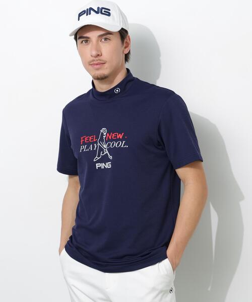 PING(ピン)の「【PING APPAREL】Mr.PINGプリント半袖ハイネックシャツ(Tシャツ/カットソー・メンズ・ホワイト/ベージュ/ネイビー/レッド・LL1/L/LL/M/S)」の3枚目の写真