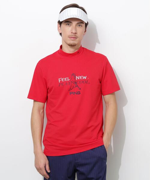 PING(ピン)の「【PING APPAREL】Mr.PINGプリント半袖ハイネックシャツ(Tシャツ/カットソー・メンズ・ホワイト/ベージュ/ネイビー/レッド・LL1/L/LL/M/S)」の4枚目の写真
