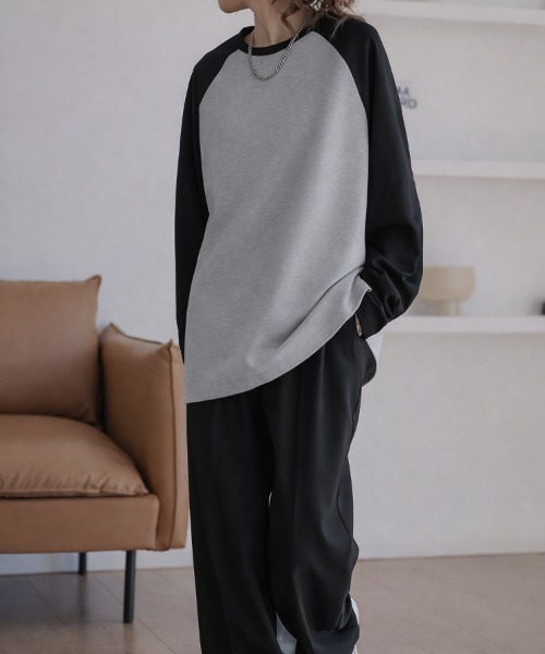 SallyLunn(サリーラン)の「配色ラグランスウェット(スウェット・レディース・グレー/ホワイト・LARGE/MEDIUM)」の5枚目の写真