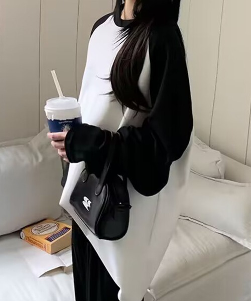 SallyLunn(サリーラン)の「配色ラグランスウェット(スウェット・レディース・グレー/ホワイト・LARGE/MEDIUM)」の7枚目の写真