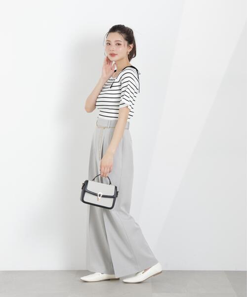 PROPORTION BODY DRESSING（プロポーションボディドレッシング）の「チェーン付きワイドパンツ / 1216130300（その他パンツ・レディース・ベージュ/ダークグレー/グレー・MEDIUM/P/S/SMALL）」の5枚目の写真