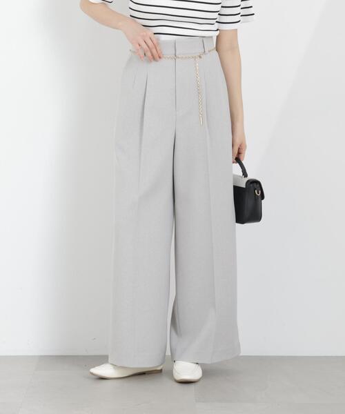 PROPORTION BODY DRESSING（プロポーションボディドレッシング）の「チェーン付きワイドパンツ / 1216130300（その他パンツ・レディース・ベージュ/ダークグレー/グレー・MEDIUM/P/S/SMALL）」の6枚目の写真