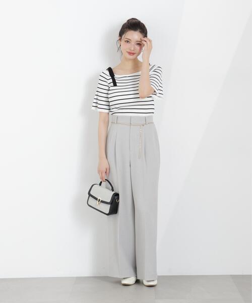 PROPORTION BODY DRESSING（プロポーションボディドレッシング）の「チェーン付きワイドパンツ / 1216130300（その他パンツ・レディース・ベージュ/ダークグレー/グレー・MEDIUM/P/S/SMALL）」の8枚目の写真