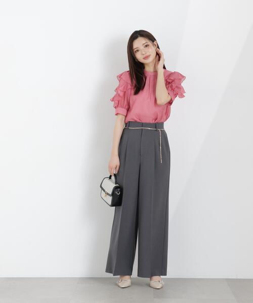 PROPORTION BODY DRESSING（プロポーションボディドレッシング）の「チェーン付きワイドパンツ / 1216130300（その他パンツ・レディース・ベージュ/ダークグレー/グレー・MEDIUM/P/S/SMALL）」の15枚目の写真