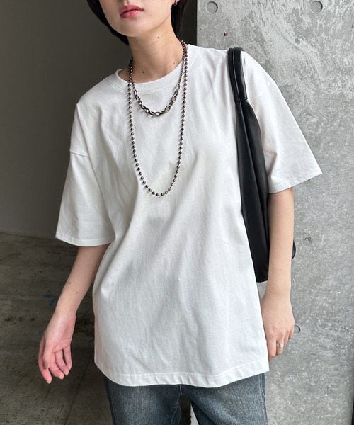 PAGEBOY（ページボーイ）の「ジミレスルーズT【WEB限定】（Tシャツ/カットソー・レディース・チャコールグレー/ブラック/オフホワイト/ピンク/ターコイズブルー/グレイッシュベージュ・FREE）」の19枚目の写真