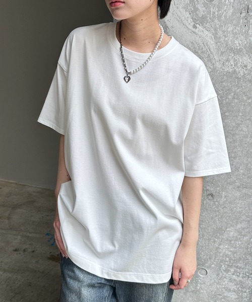 PAGEBOY（ページボーイ）の「ジミレスルーズT【WEB限定】（Tシャツ/カットソー・レディース・チャコールグレー/ブラック/オフホワイト/ピンク/ターコイズブルー/グレイッシュベージュ・FREE）」の12枚目の写真