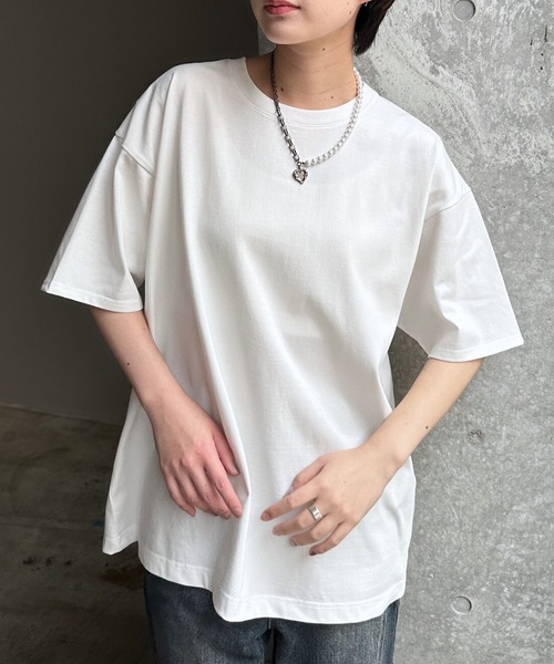 PAGEBOY（ページボーイ）の「ジミレスルーズT【WEB限定】（Tシャツ/カットソー・レディース・チャコールグレー/ブラック/オフホワイト/ピンク/ターコイズブルー/グレイッシュベージュ・FREE）」の13枚目の写真