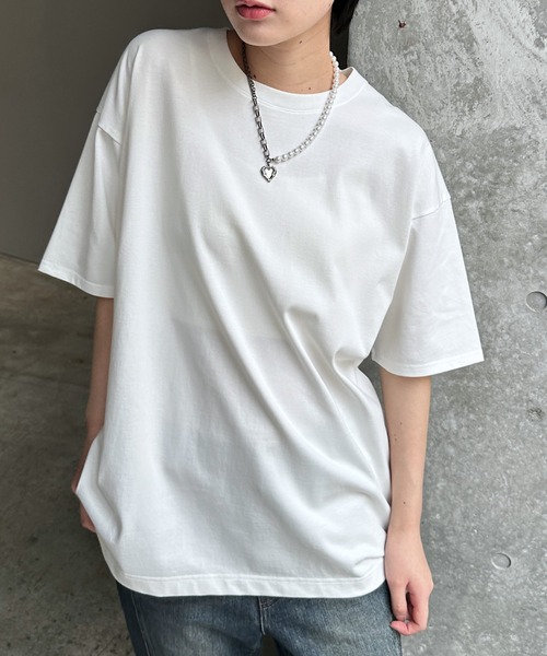 PAGEBOY（ページボーイ）の「ジミレスルーズT【WEB限定】（Tシャツ/カットソー・レディース・チャコールグレー/ブラック/オフホワイト/ピンク/ターコイズブルー/グレイッシュベージュ・FREE）」の15枚目の写真