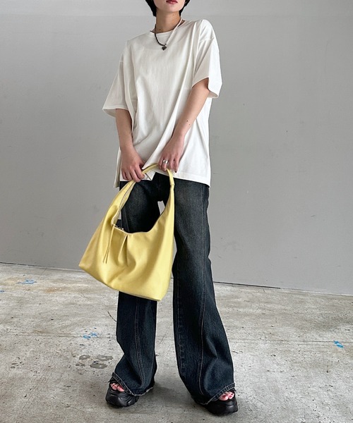 PAGEBOY（ページボーイ）の「ジミレスルーズT【WEB限定】（Tシャツ/カットソー・レディース・チャコールグレー/ブラック/オフホワイト/ピンク/ターコイズブルー/グレイッシュベージュ・FREE）」の10枚目の写真