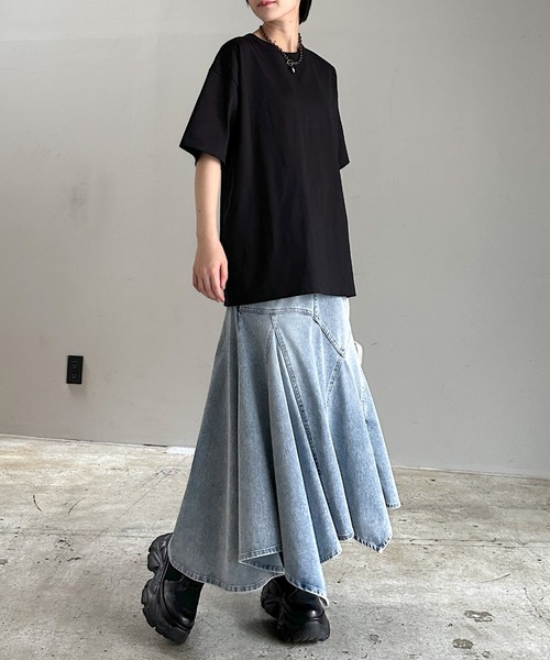 PAGEBOY（ページボーイ）の「ジミレスルーズT【WEB限定】（Tシャツ/カットソー・レディース・チャコールグレー/ブラック/オフホワイト/ピンク/ターコイズブルー/グレイッシュベージュ・FREE）」の22枚目の写真