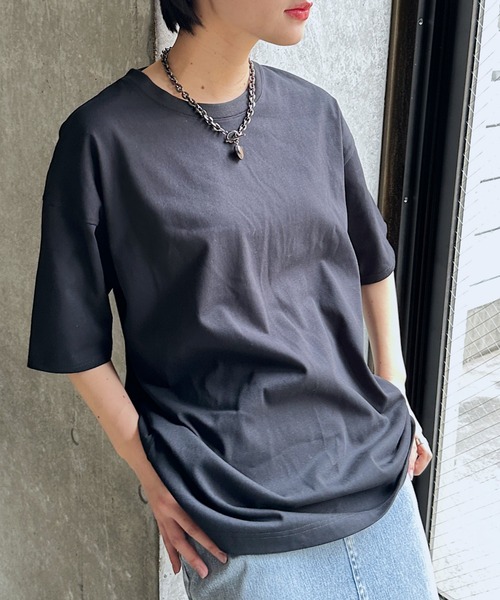 PAGEBOY(ページボーイ)の「WEB限定/ジミレスルーズT 【汗染み防止/吸水速乾/撥水】(Tシャツ/カットソー・レディース・チャコールグレー/ブラック/オフホワイト/ピンク/ターコイズブルー/グレイッシュベージュ・FREE)」の19枚目の写真