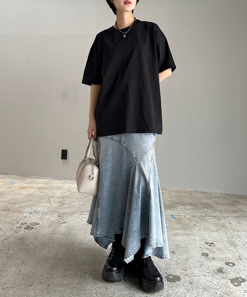 PAGEBOY（ページボーイ）の「ジミレスルーズT【WEB限定】（Tシャツ/カットソー・レディース・チャコールグレー/ブラック/オフホワイト/ピンク/ターコイズブルー/グレイッシュベージュ・FREE）」の21枚目の写真