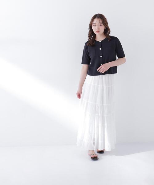 NATURAL BEAUTY BASIC(ナチュラルビューティーベーシック)の「【Oggi.jp掲載】◇アソートボタンニットジャケット(カーディガン/ボレロ・レディース・ライトグリーン/オフホワイト/ネイビー/ブラック・FREE)」の8枚目の写真