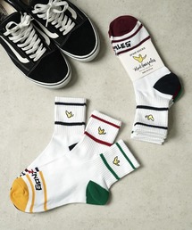 Mark Gonzales（マーク・ゴンザレス）の「"02"≪Mark Gonzales≫3足セット ライン ロークルーソックス（ソックス/靴下）」