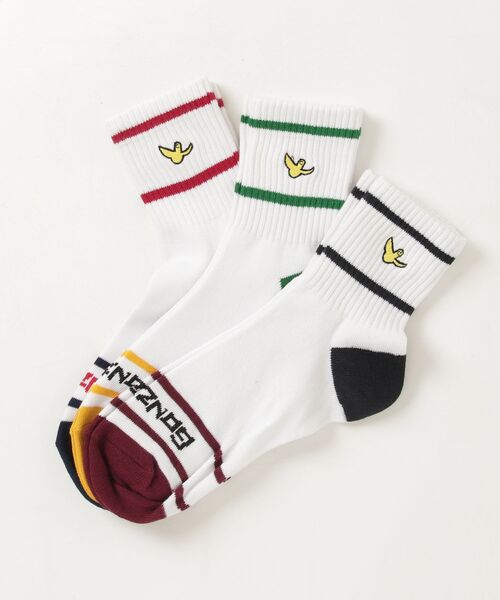 Mark Gonzales（マーク・ゴンザレス）の「"02"≪Mark Gonzales≫3足セット ライン ロークルーソックス（ソックス/靴下・メンズ・ホワイト系1/ブラック系2/ブラック系1/ホワイト系2・25cm～27cm）」の7枚目の写真