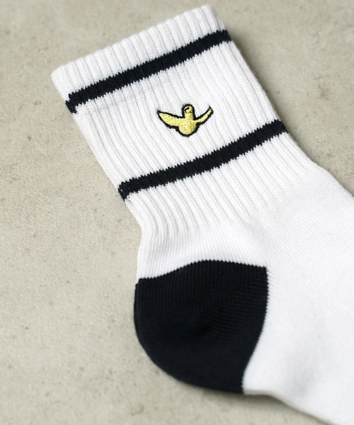 Mark Gonzales（マーク・ゴンザレス）の「"02"≪Mark Gonzales≫3足セット ライン ロークルーソックス（ソックス/靴下・メンズ・ホワイト系1/ブラック系2/ブラック系1/ホワイト系2・25cm～27cm）」の20枚目の写真