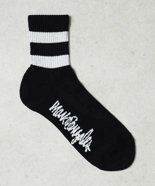 Mark Gonzales（マーク・ゴンザレス）の「"02"≪Mark Gonzales≫3足セット ライン ロークルーソックス（ソックス/靴下・メンズ・ホワイト系1/ブラック系2/ブラック系1/ホワイト系2・25cm～27cm）」の18枚目の写真