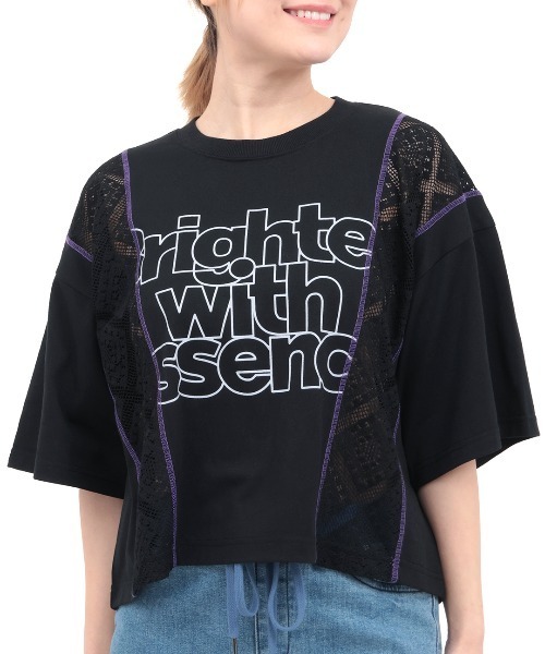 チチカカ(チチカカ)の「Orale! レースコンビプリントTシャツ(Tシャツ/カットソー・レディース・ブラック/ホワイト・FREE)」の10枚目の写真
