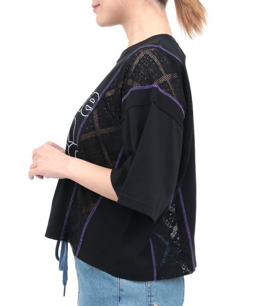 チチカカ(チチカカ)の「Orale! レースコンビプリントTシャツ(Tシャツ/カットソー・レディース・ブラック/ホワイト・FREE)」の11枚目の写真