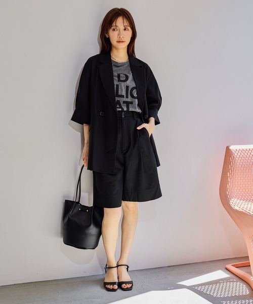 mysty woman(ミスティウーマン)の「タックハーフパンツ 666536(その他パンツ・レディース・ダークオレンジ/ブラック/ベージュ・SMALL/MEDIUM)」の11枚目の写真