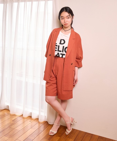 mysty woman(ミスティウーマン)の「タックハーフパンツ 666536(その他パンツ・レディース・ダークオレンジ/ブラック/ベージュ・SMALL/MEDIUM)」の14枚目の写真